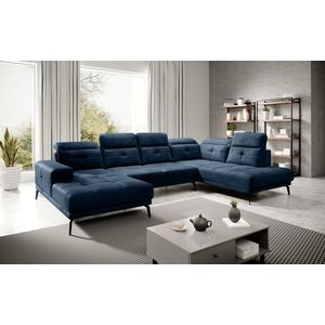 Coltar dreapta 6 locuri ELTAP, RT-40NU, Bretan, 350x205x107 cm, lemn/poliester, albastru inchis imagine
