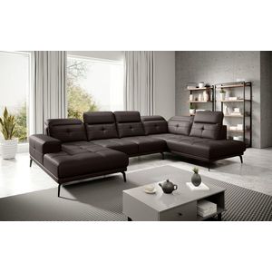Coltar dreapta 6 locuri ELTAP, RT-66SOF, Bretan, 350x205x107 cm, lemn/poliester, maro inchis imagine