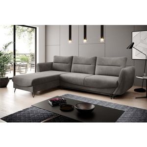 Coltar extensibil stanga 3 locuri ELTAP, LT-04LO, Silva, 276x201x100 cm, lemn/poliester, gri imagine