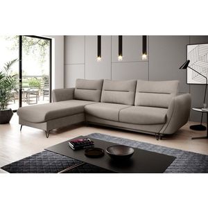 Coltar extensibil stanga 3 locuri ELTAP, LT-07PO, Silva, 276x201x100 cm, lemn/poliester, gri imagine