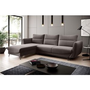 Coltar extensibil stanga 3 locuri ELTAP, LT-07SAV, Silva, 276x201x100 cm, lemn/poliester, gri imagine