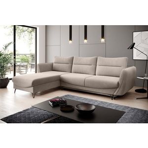 Coltar extensibil stanga 3 locuri ELTAP, LT-18SO, Silva, 276x201x100 cm, lemn/poliester, bej deschis imagine