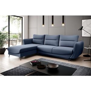 Coltar extensibil stanga 3 locuri ELTAP, LT-40GO, Silva, 276x201x100 cm, lemn/poliester, albastru imagine