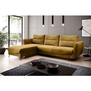 Coltar extensibil stanga 3 locuri ELTAP, LT-45LO, Silva, 276x201x100 cm, lemn/poliester, mustar imagine