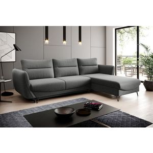 Coltar extensibil dreapta 3 locuri ELTAP, RT-04FL, Silva, 276x201x100 cm, lemn/poliester, gri imagine