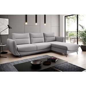 Coltar extensibil dreapta 3 locuri ELTAP, RT-04GO, Silva, 276x201x100 cm, lemn/poliester, gri deschis imagine