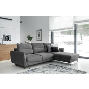 Coltar extensibil dreapta 3 locuri ELTAP, RT-04NU, Silva, 276x201x100 cm, lemn/poliester, gri inchis imagine