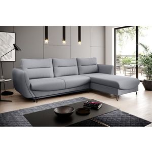Coltar extensibil dreapta 3 locuri ELTAP, RT-04PO, Silva, 276x201x100 cm, lemn/poliester, gri deschis imagine