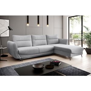 Coltar extensibil dreapta 3 locuri ELTAP, RT-04SO, Silva, 276x201x100 cm, lemn/poliester, gri deschis imagine