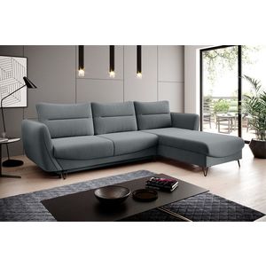 Coltar extensibil dreapta 3 locuri ELTAP, RT-04VE, Silva, 276x201x100 cm, lemn/poliester, gri deschis imagine