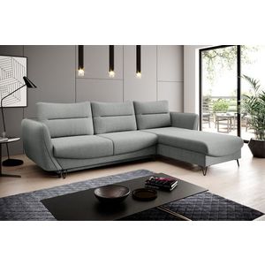 Coltar extensibil dreapta 3 locuri ELTAP, RT-04VER, Silva, 276x201x100 cm, lemn/poliester, gri deschis imagine