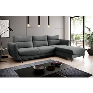 Coltar extensibil dreapta 3 locuri ELTAP, RT-05VER, Silva, 276x201x100 cm, lemn/poliester, gri inchis imagine