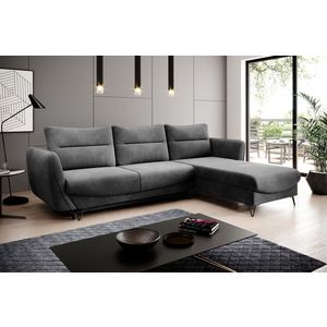 Coltar extensibil dreapta 3 locuri ELTAP, RT-06LO, Silva, 276x201x100 cm, lemn/poliester, gri inchis imagine