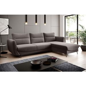 Coltar extensibil dreapta 3 locuri ELTAP, RT-07SAV, Silva, 276x201x100 cm, lemn/poliester, gri imagine