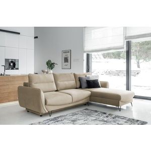 Coltar extensibil dreapta 3 locuri ELTAP, RT-20NU, Silva, 276x201x100 cm, lemn/poliester, maro deschis imagine