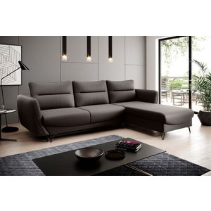 Coltar extensibil dreapta 3 locuri ELTAP, RT-22FL, Silva, 276x201x100 cm, lemn/poliester, maro inchis imagine