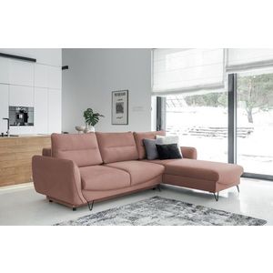 Coltar extensibil dreapta 3 locuri ELTAP, RT-24NU, Silva, 276x201x100 cm, lemn/poliester, roz imagine