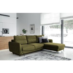 Coltar extensibil dreapta 3 locuri ELTAP, RT-33NU, Silva, 276x201x100 cm, lemn/poliester, verde olive imagine