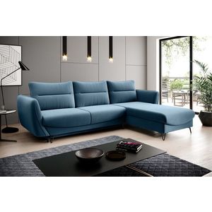 Coltar extensibil dreapta 3 locuri ELTAP, RT-38SAV, Silva, 276x201x100 cm, lemn/poliester, albastru deschis imagine