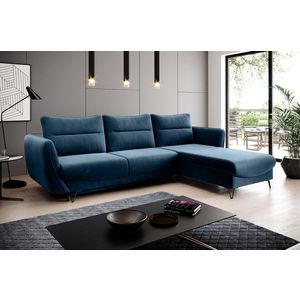 Coltar extensibil dreapta 3 locuri ELTAP, RT-40LU, Silva, 276x201x100 cm, lemn/poliester, albastru inchis imagine