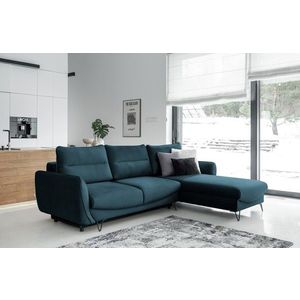 Coltar extensibil dreapta 3 locuri ELTAP, RT-40NU, Silva, 276x201x100 cm, lemn/poliester, albastru imagine