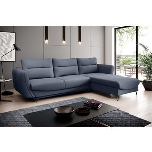 Coltar extensibil dreapta 3 locuri ELTAP, RT-40PO, Silva, 276x201x100 cm, lemn/poliester, albastru imagine