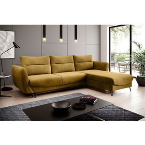 Coltar extensibil dreapta 3 locuri ELTAP, RT-45LO, Silva, 276x201x100 cm, lemn/poliester, mustar imagine