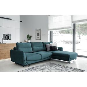 Coltar extensibil dreapta 3 locuri ELTAP, RT-76MO, Silva, 276x201x100 cm, lemn/poliester, verde inchis imagine