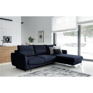 Coltar extensibil dreapta 3 locuri ELTAP, RT-79MO, Silva, 276x201x100 cm, lemn/poliester, albastru inchis imagine