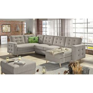 Coltar extensibil reversibil 5 locuri ELTAP, AsdU-01, Asgard, 326x202x93 cm, lemn/poliester, bej imagine