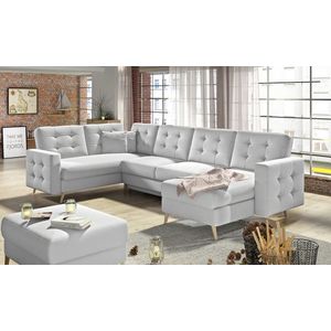 Coltar extensibil reversibil 5 locuri ELTAP, AsdU-07, Asgard, 326x202x93 cm, lemn/poliester, alb imagine