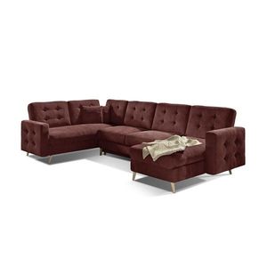 Coltar extensibil reversibil 5 locuri ELTAP, AsdU-22, Asgard, 326x202x93 cm, lemn/poliester, maro imagine