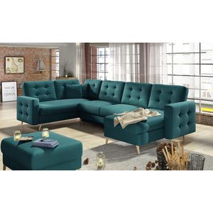 Coltar extensibil reversibil 5 locuri ELTAP, AsdU-34, Asgard, 326x202x93 cm, lemn/poliester, verde imagine