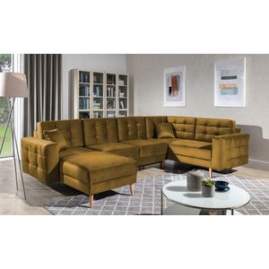 Coltar extensibil reversibil 5 locuri ELTAP, AsdU-56, Asgard, 326x202x93 cm, lemn/poliester, mustar imagine