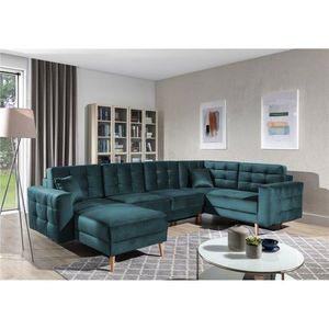 Coltar extensibil reversibil 5 locuri ELTAP, AsdU-57, Asgard, 326x202x93 cm, lemn/poliester, verde imagine