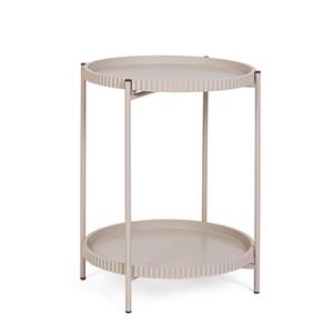 Masuta de cafea Herdys, Bizzotto, D42x52 cm, otel/MDF, bej imagine