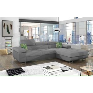 Coltar extensibil dreapta 4 locuri ELTAP, Armd-11, Armando, 289x203x85 cm, lemn/poliester, gri deschis/gri inchis imagine