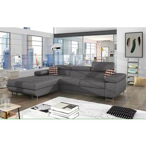 Coltar extensibil stanga 4 locuri ELTAP, Armd-21, Armando, 289x203x85 cm, lemn/poliester, gri/multicolor imagine