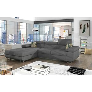 Coltar extensibil stanga 4 locuri ELTAP, Armd-26, Armando, 289x203x85 cm, lemn/poliester, gri/verde imagine
