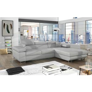 Coltar extensibil dreapta 4 locuri ELTAP, Armd-44, Armando, 289x203x85 cm, lemn/poliester, gri deschis imagine
