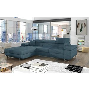 Coltar extensibil stanga 4 locuri ELTAP, Armd-69, Armando, 289x203x85 cm, lemn/poliester, albastru imagine