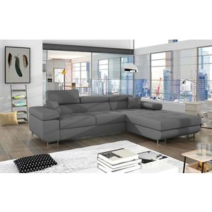 Coltar extensibil dreapta 4 locuri ELTAP, Armd-83, Armando, 289x203x85 cm, lemn/poliester, gri imagine