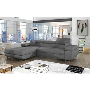 Coltar extensibil stanga 4 locuri ELTAP, Armd-84, Armando, 289x203x85 cm, lemn/poliester, gri imagine