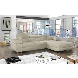 Coltar extensibil dreapta 4 locuri ELTAP, Armd-367, Armando, 289x203x85 cm, lemn/poliester, bej deschis imagine