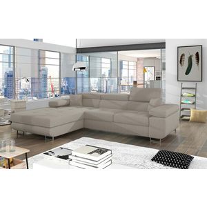Coltar extensibil stanga 4 locuri ELTAP, Armd-368, Armando, 289x203x85 cm, lemn/poliester, bej imagine