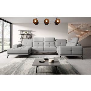 Coltar dreapta 6 locuri ELTAP, RT-04GO, Neviro, 350x201x77 cm, lemn/poliester, gri deschis imagine