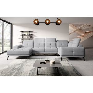 Coltar dreapta 6 locuri ELTAP, RT-04SO, Neviro, 350x201x77 cm, lemn/poliester, gri deschis imagine