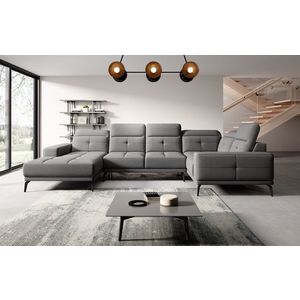 Coltar dreapta 6 locuri ELTAP, RT-05GO, Neviro, 350x201x77 cm, lemn/poliester, gri imagine