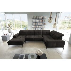 Coltar dreapta 6 locuri ELTAP, RT-05LO, Neviro, 350x201x77 cm, lemn/poliester, gri inchis imagine