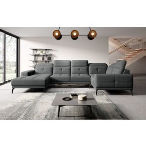 Coltar dreapta 6 locuri ELTAP, RT-05VER, Neviro, 350x201x77 cm, lemn/poliester, gri inchis imagine